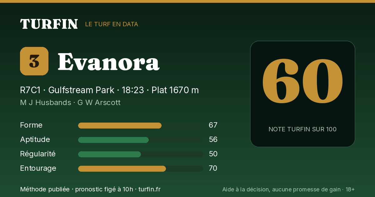 Evanora, noté 60 sur 100 par Turfin