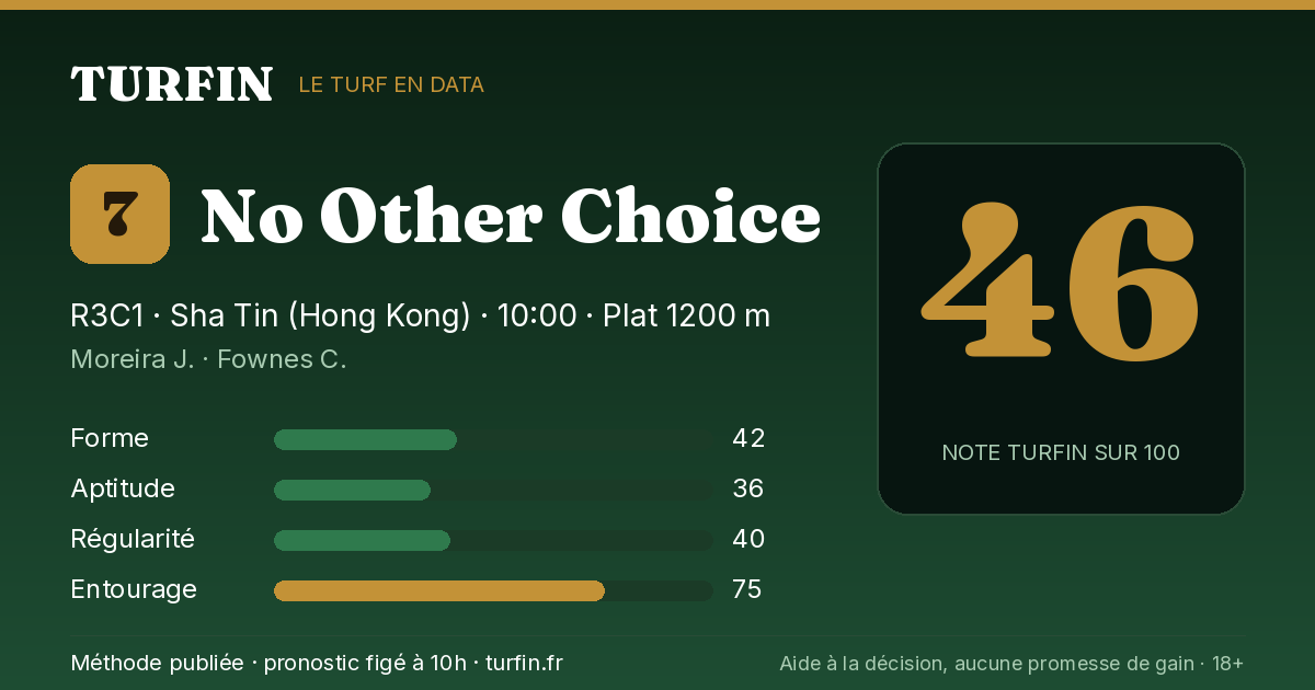 No Other Choice, noté 46 sur 100 par Turfin