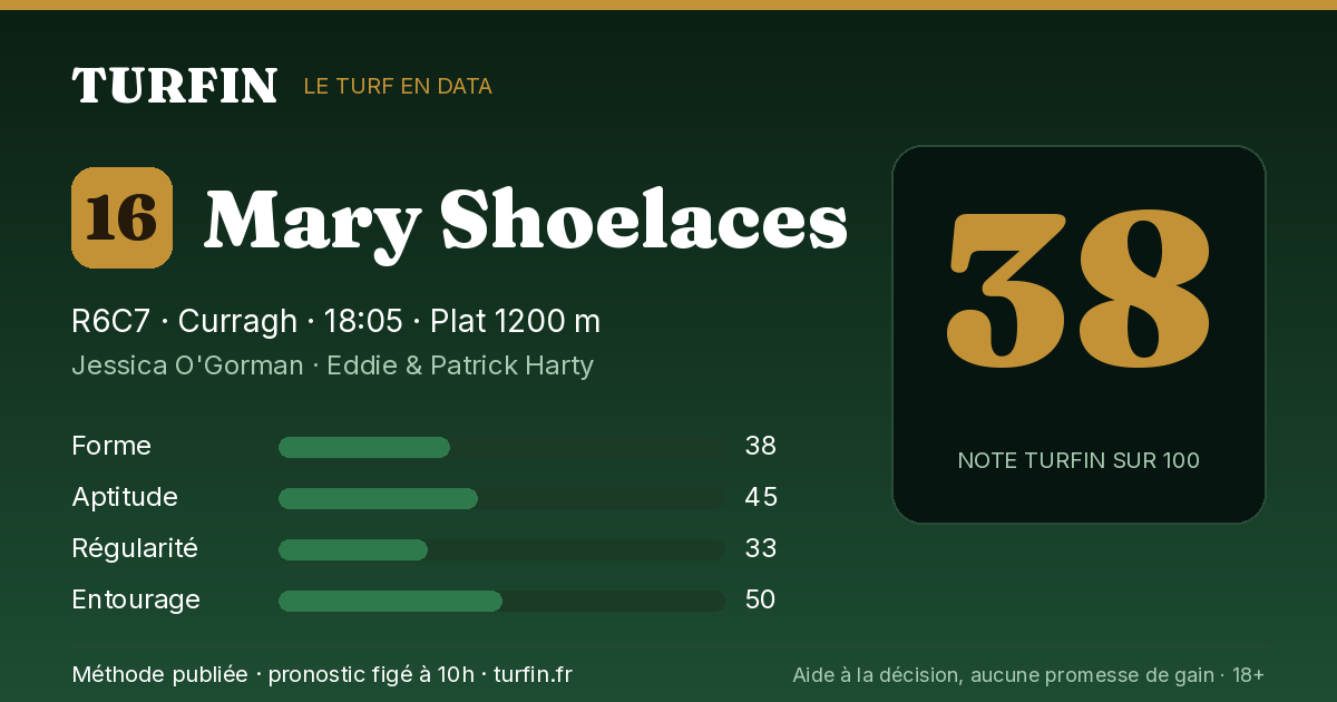 Mary Shoelaces, noté 38 sur 100 par Turfin