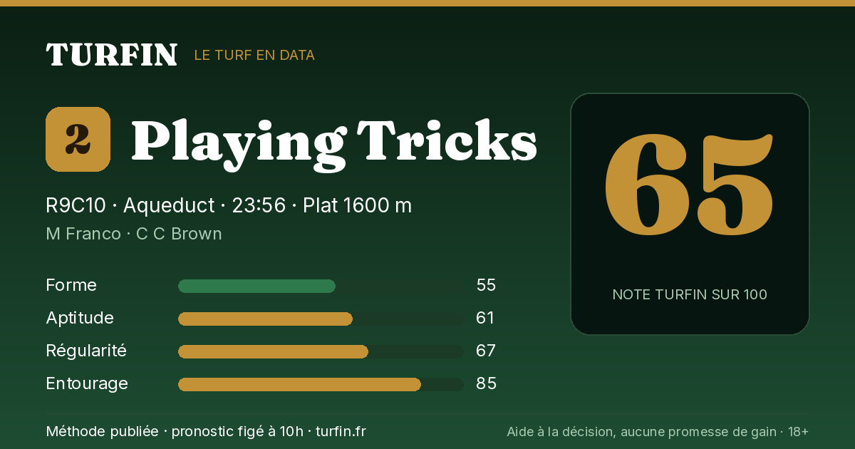 Playing Tricks, noté 65 sur 100 par Turfin