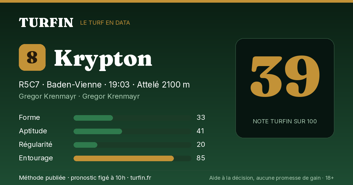 Krypton, noté 39 sur 100 par Turfin