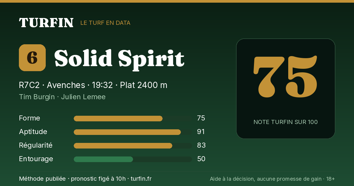 Solid Spirit, noté 75 sur 100 par Turfin
