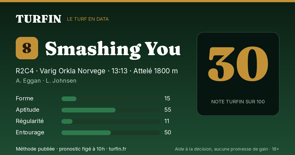 Smashing You, noté 30 sur 100 par Turfin