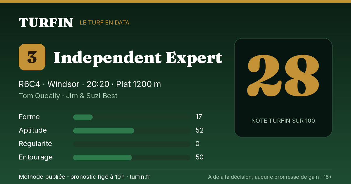 Independent Expert, noté 28 sur 100 par Turfin