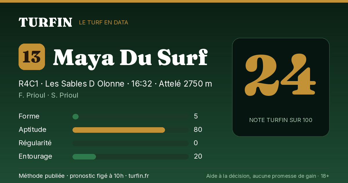 Maya Du Surf, noté 24 sur 100 par Turfin