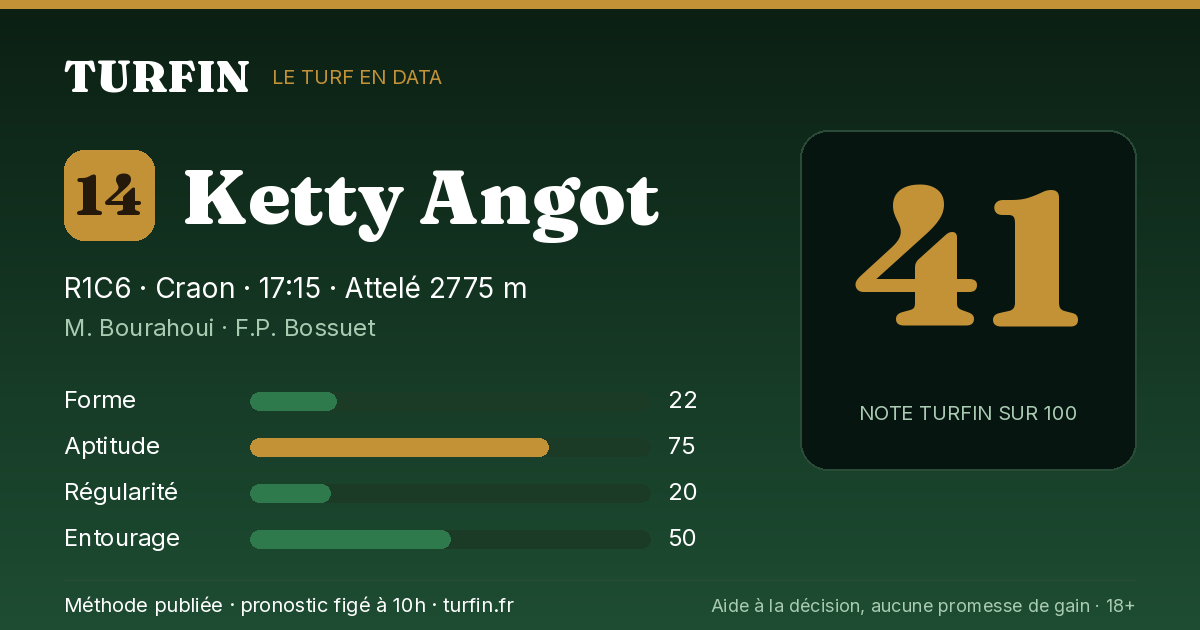Ketty Angot, noté 41 sur 100 par Turfin