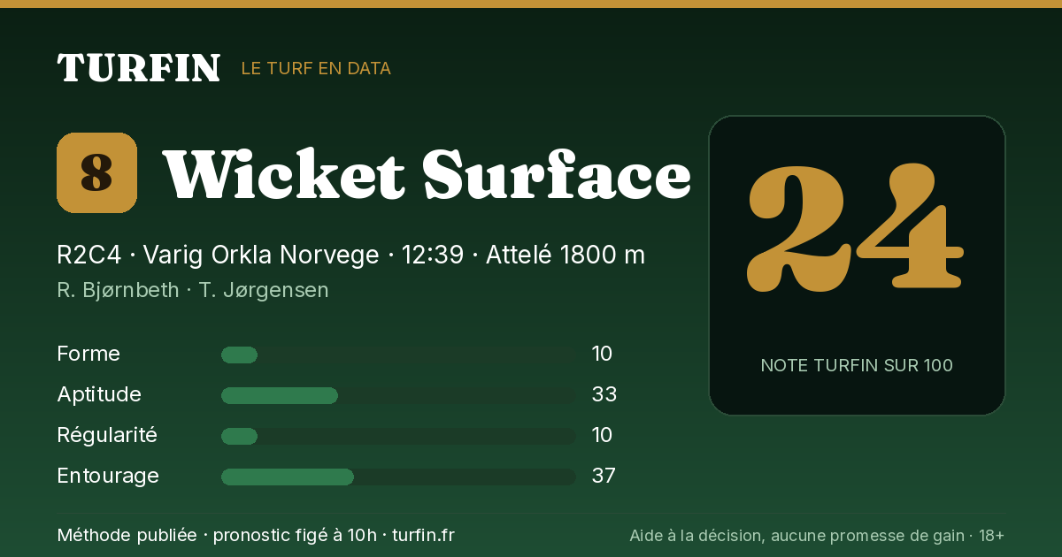Wicket Surface, noté 24 sur 100 par Turfin