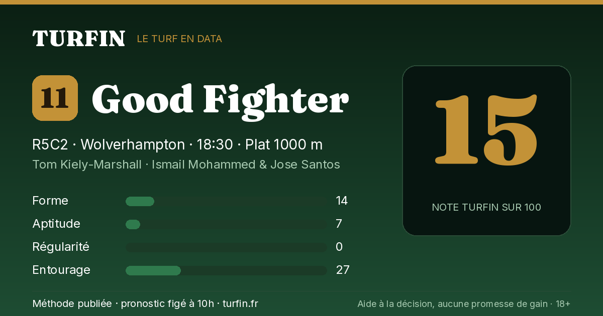 Good Fighter, noté 15 sur 100 par Turfin