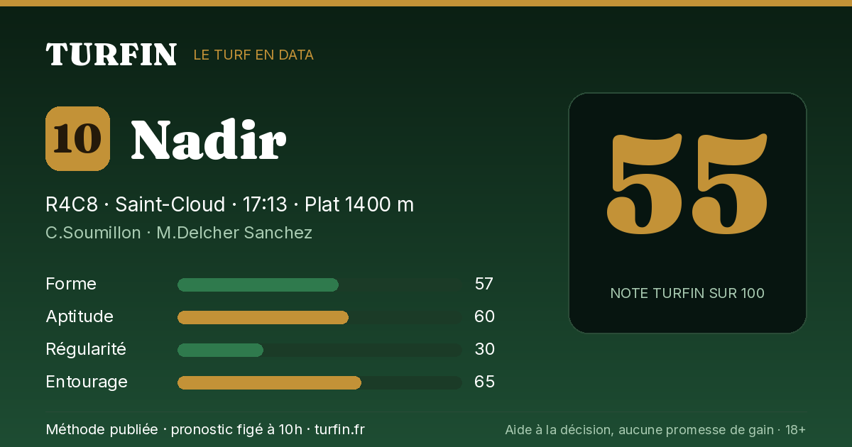 Nadir, noté 55 sur 100 par Turfin