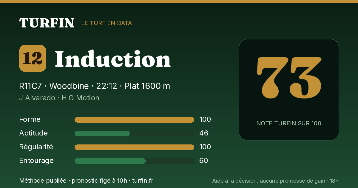Induction, noté 73 sur 100 par Turfin