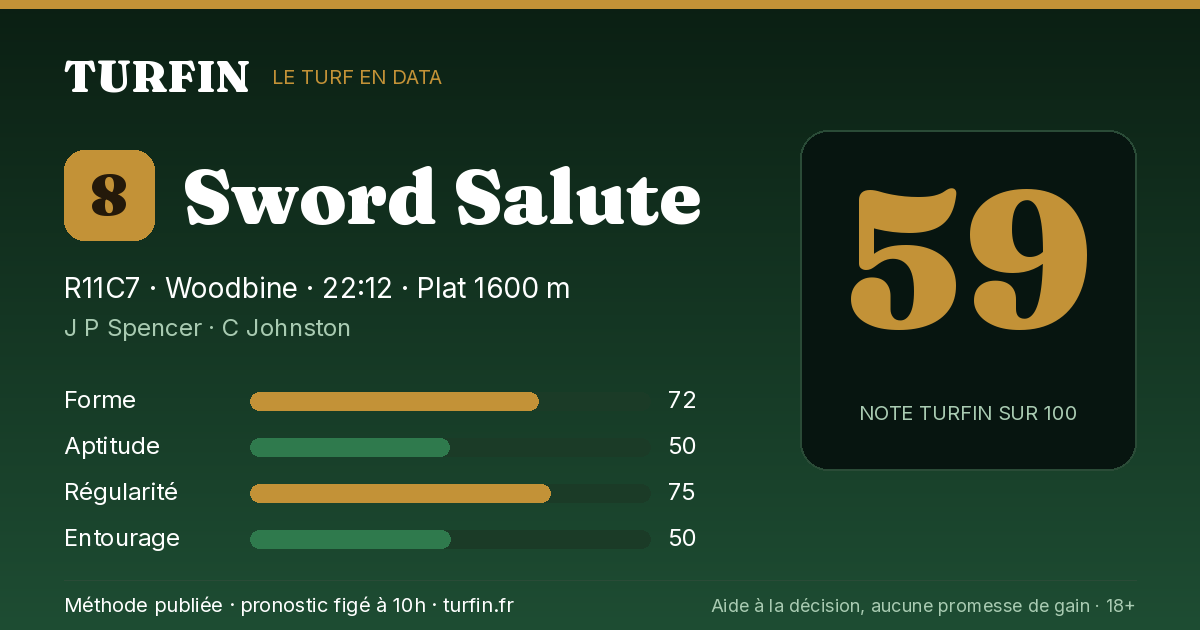 Sword Salute, noté 59 sur 100 par Turfin
