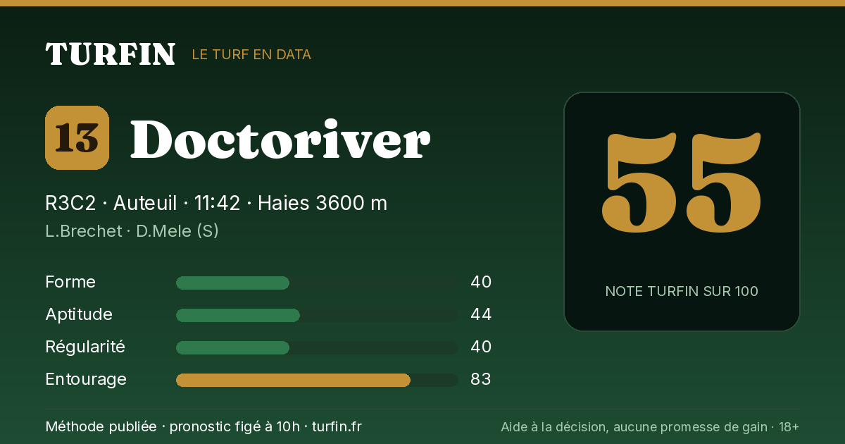 Doctoriver, noté 55 sur 100 par Turfin