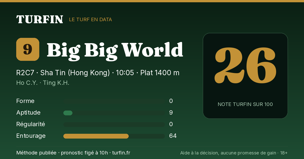 Big Big World, noté 26 sur 100 par Turfin