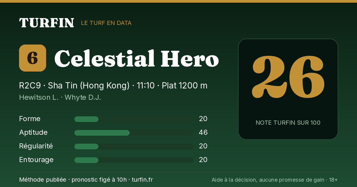 Celestial Hero, noté 26 sur 100 par Turfin
