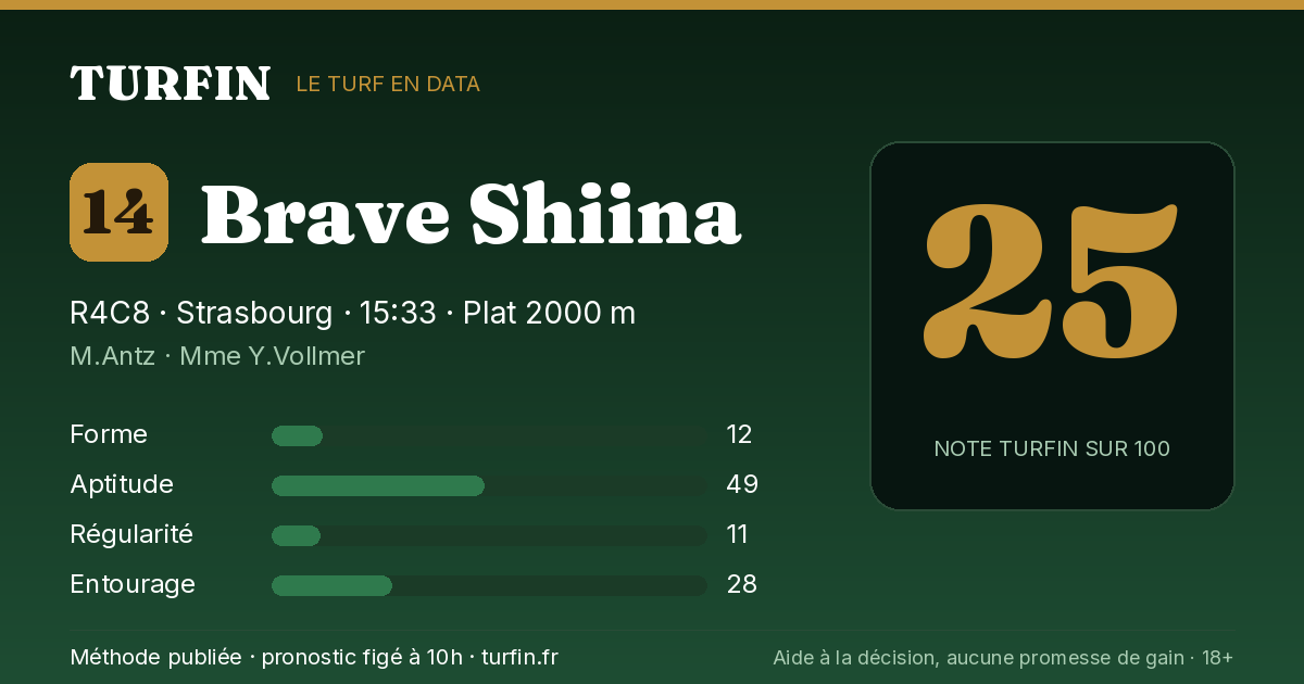 Brave Shiina, noté 25 sur 100 par Turfin