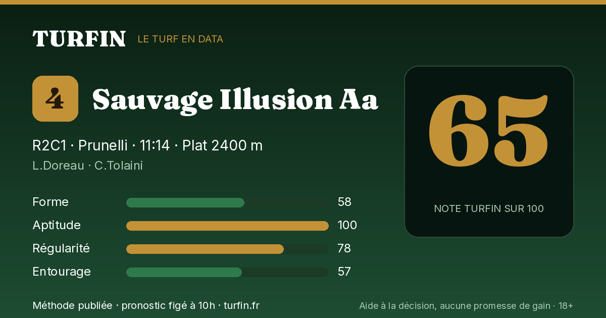 Sauvage Illusion Aa, noté 65 sur 100 par Turfin