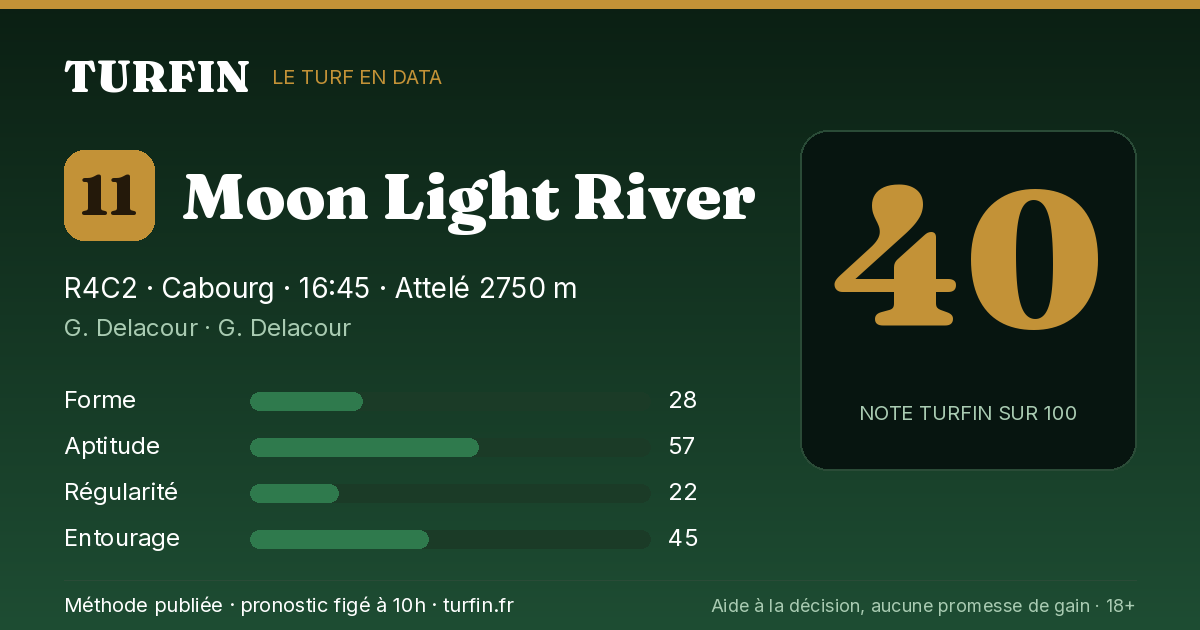 Moon Light River, noté 40 sur 100 par Turfin