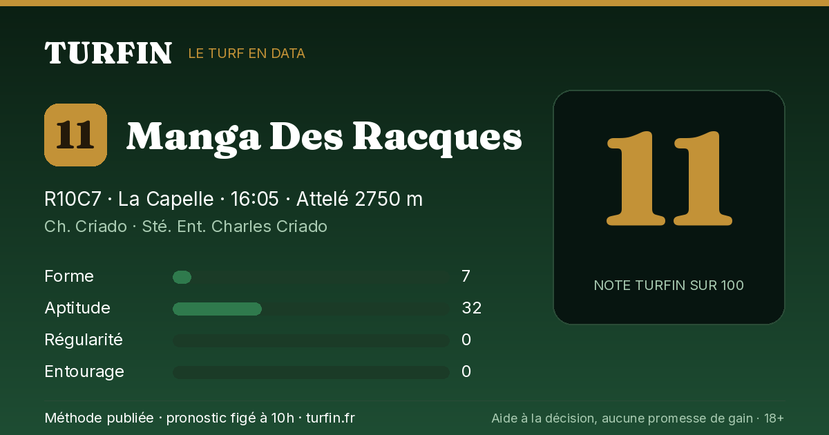 Manga Des Racques, noté 11 sur 100 par Turfin
