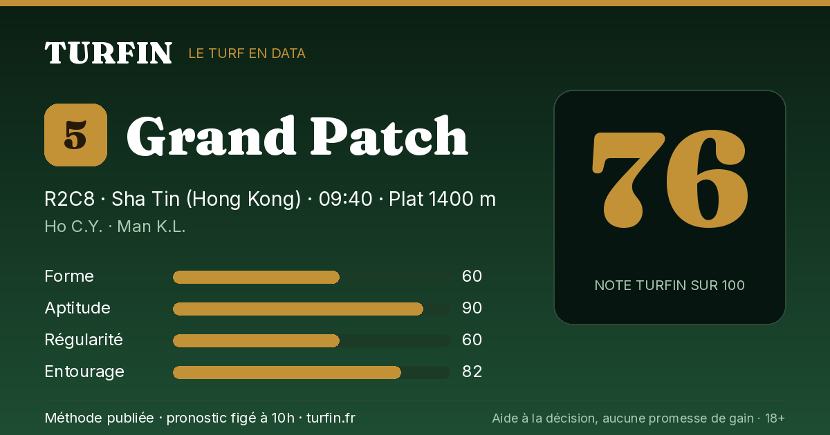 Grand Patch, noté 76 sur 100 par Turfin