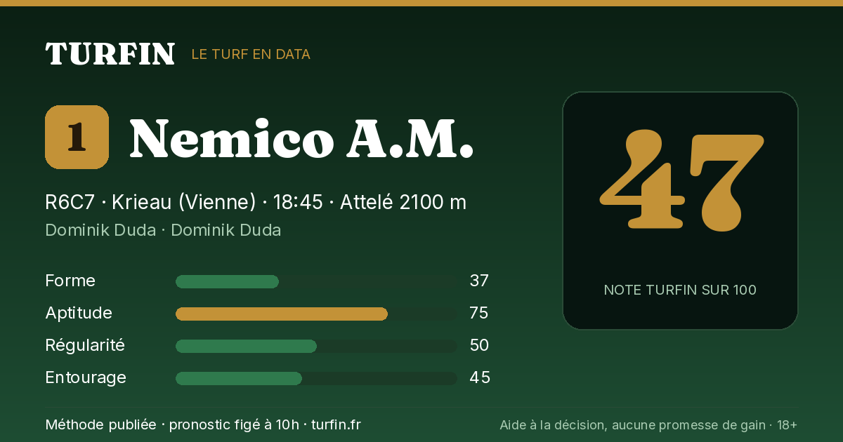 Nemico A.M., noté 47 sur 100 par Turfin
