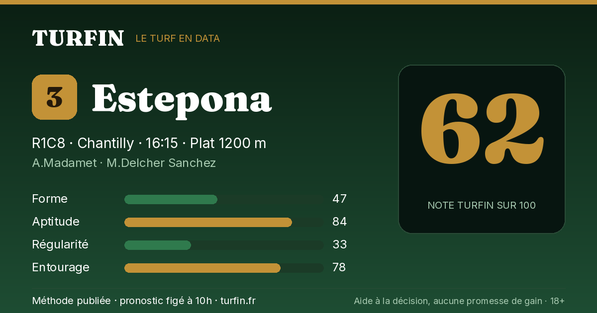 Estepona, noté 62 sur 100 par Turfin