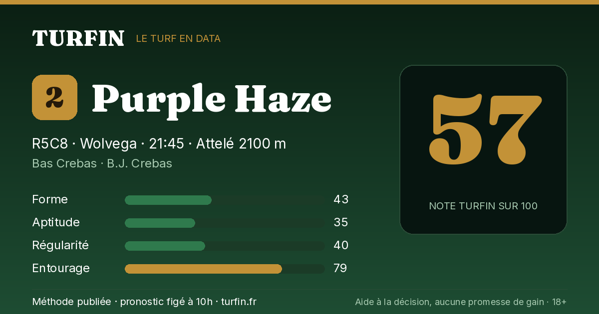Purple Haze, noté 57 sur 100 par Turfin